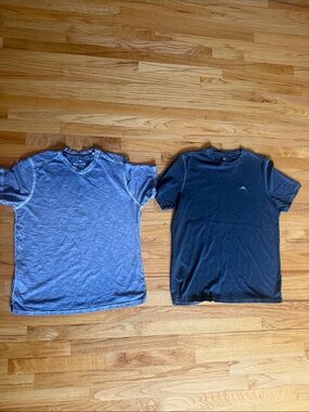 BUNDLE: 2 100% Cotton Crew Neck Tees - Light Blue & Navy